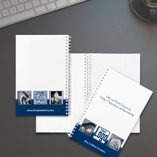 Promotional Custom Images Blue White Company Notebook