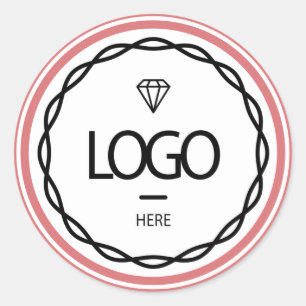 Promotional Custom Logo Rose Powder Frame Beauty Classic Round Sticker