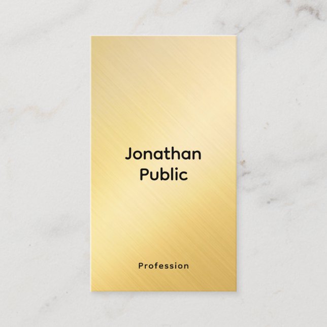 Promotional Elegant Template Elite Faux Gold Business Card (Front)