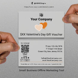 Promotional Grey Valentine's Day Gift Voucher Card