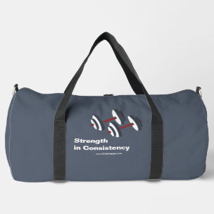 Promotional Gym Motto Strength in Consistency Grey Duffle Bag