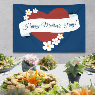 Promotional Happy Mother's Day Blue White Event Banner