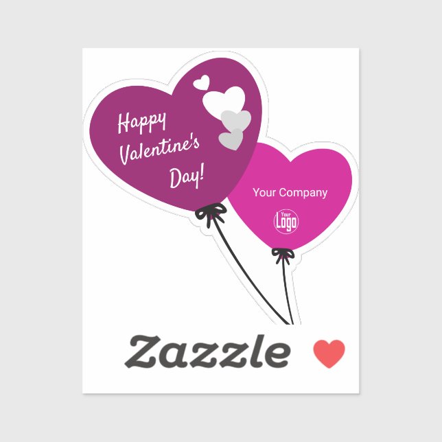 Promotional Happy Valentine's Day Two Red Balloons (Sheet)