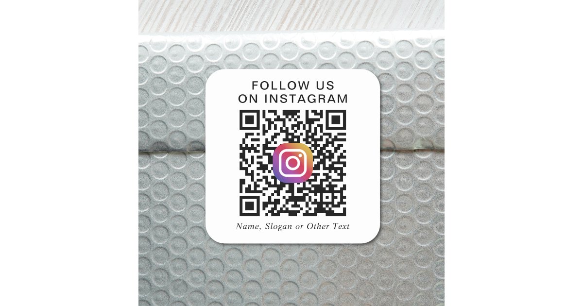 Qr Code Square Sticker Designs Promotional Instagram QR Code Square Sticker | Zazzle