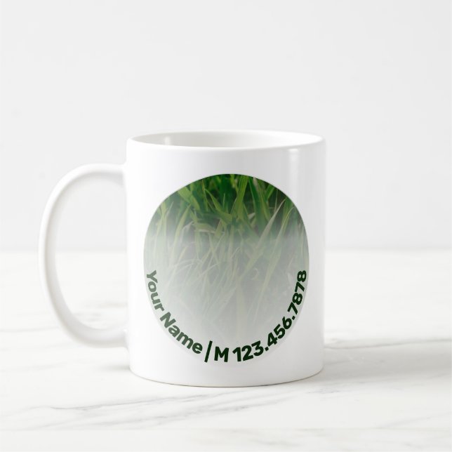 Promotional Lawn Care Service Logo Name www Coffee Mug (Left)