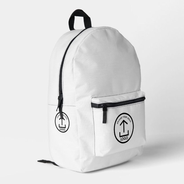 Promotional Modern Business Logo White Printed Backpack (Back Corner Left)