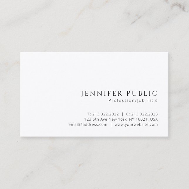 Promotional Modern Elegant Luxurious Premium Silk Business Card (Front)