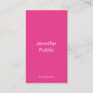 Promotional Modern Elegant Template Hot Pink Business Card