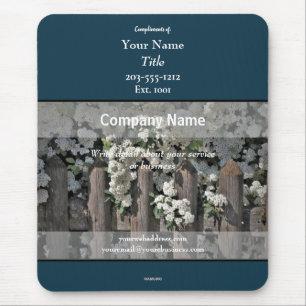 Promotional Mousepad Teal with Flowers - HAMbyWG