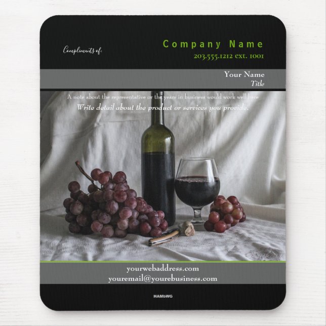 Promotional Mousepad Wine Theme - HAMbyWG (Front)