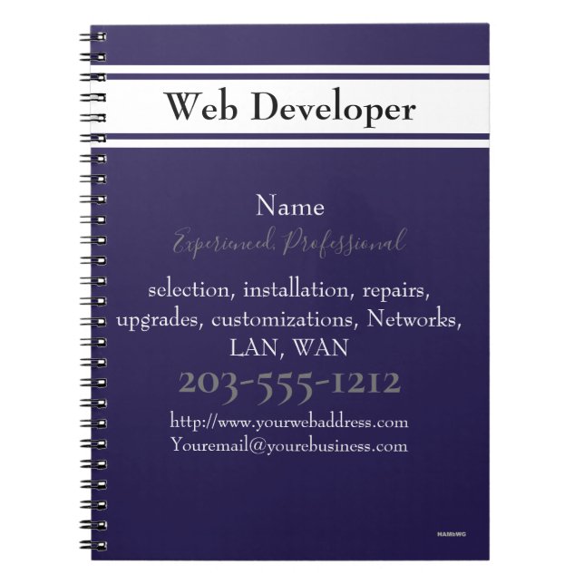 Promotional Notebook you customise - HAMbyWG (Front)