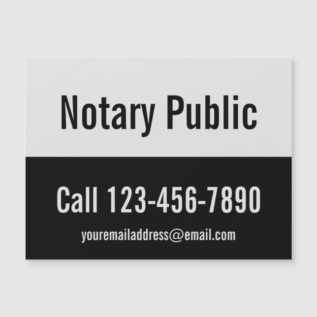 Promotional Pale Grey and Black Notary Public (Front)