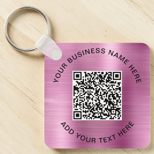 Promotional Pink QR Code Key Ring