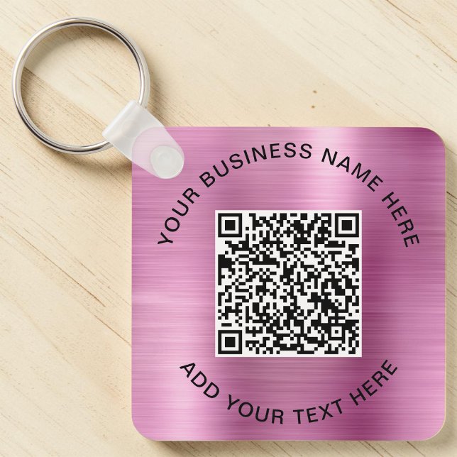 Promotional Pink QR Code Key Ring (Promotional Pink QR Code Keychain)