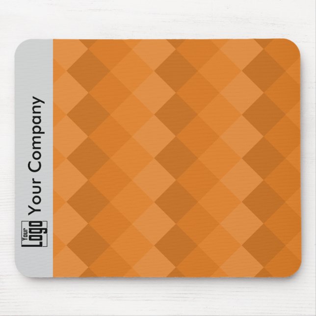 Promotional Pixel Pattern Grey Black Orange  Mouse Pad (Front)