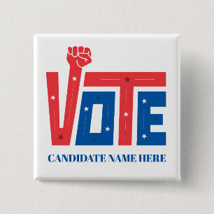 Promotional Political Election Campaign Giveaways 15 Cm Square Badge