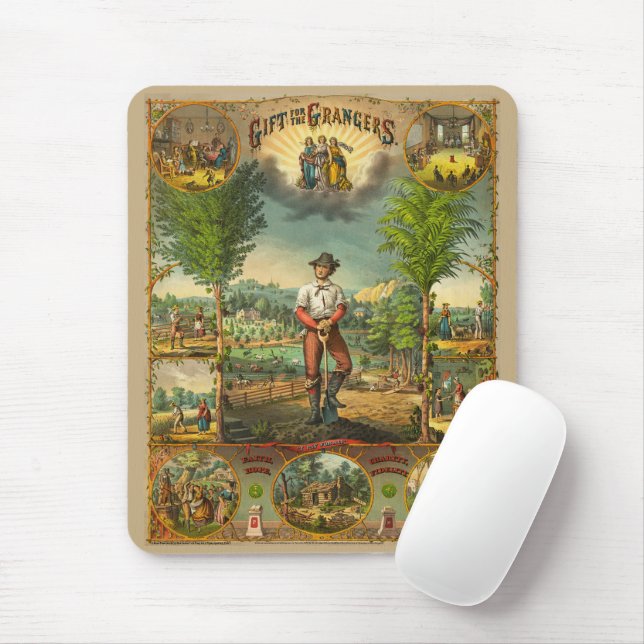 Promotional Print For Grange Members Mouse Pad (With Mouse)