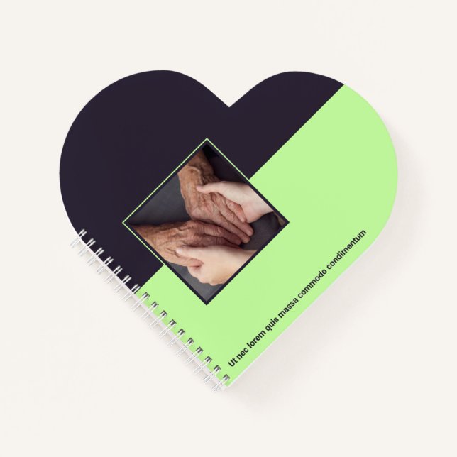 Promotional Purple &Green Nurse Elderly Care Heart Notebook (Front)