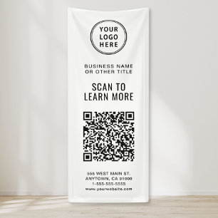 Promotional QR Code Business Logo Banner