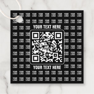 Promotional QR code (editable) plus Logo Pattern Favour Tags