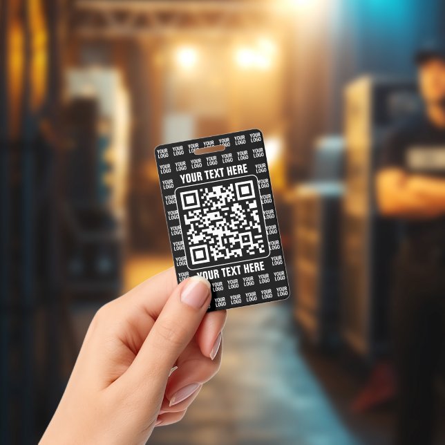 Promotional QR code (editable) plus Logo Pattern ID Badge (Concert)