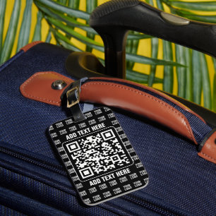 Promotional QR code (editable) plus Logo Pattern Luggage Tag