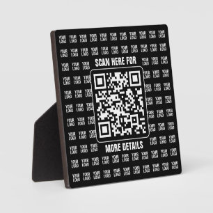 Promotional QR code (editable) plus Logo Pattern Plaque