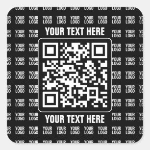 Promotional QR code (editable) plus Logo Pattern Square Sticker