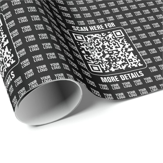 Promotional QR code (editable) plus Logo Pattern Wrapping Paper (Roll Corner)
