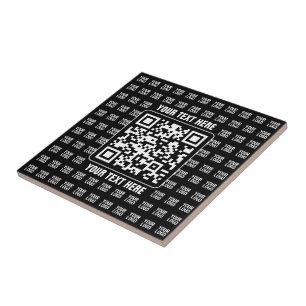 Promotional QR code (editable) with Logo Pattern Ceramic Tile