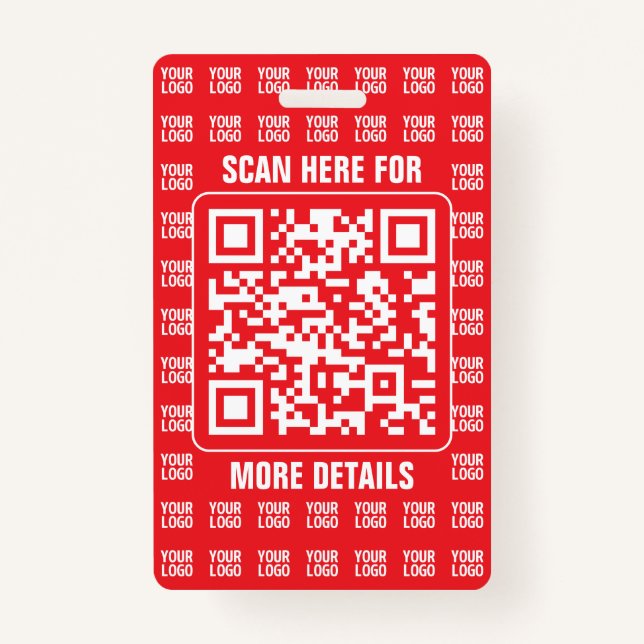 Promotional QR code (editable) with Logo Pattern ID Badge (Front)
