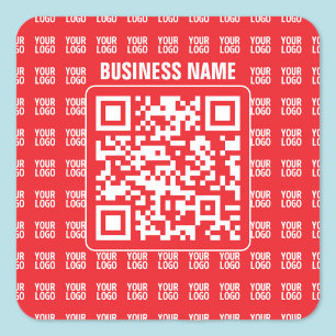 Promotional QR code (editable) with Logo Pattern Square Sticker