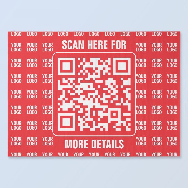 Promotional QR code (editable) with Logo Pattern Tissue Paper (Creator Uploaded)