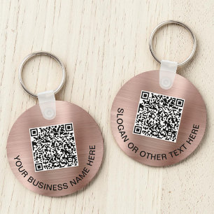 Promotional QR Code Rose Gold Key Ring