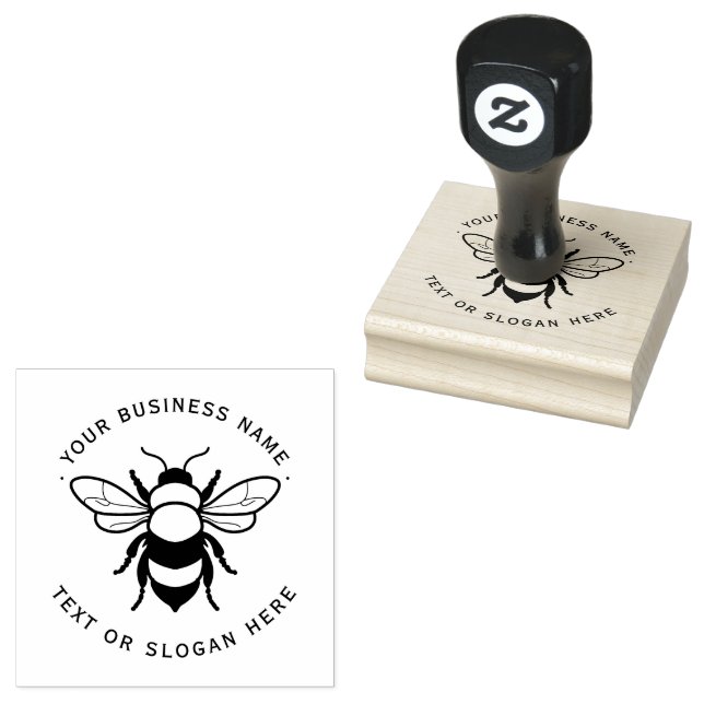 Promotional Round Bee Custom Business  Rubber Stamp (Stamped)
