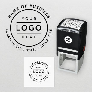 Promotional Round Custom Business Logo Branded Self-inking Stamp
