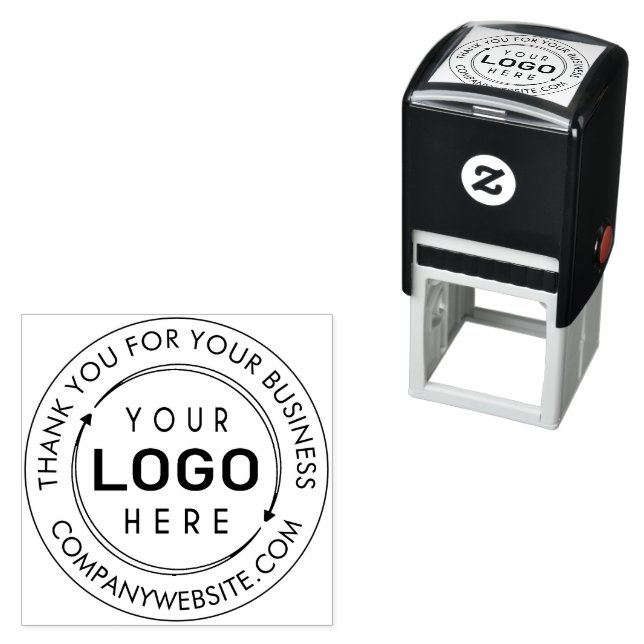 Promotional Round Custom Logo Thank You Self-inking Stamp (In Situ)