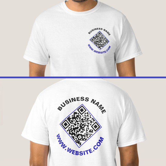 Promotional Scan Me. Men's Custom Business QR Code T-Shirt (Custom Mens Business QR Code Scan Me Back Print TShirt)