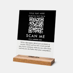 Promotional Scan Me QR Code Black & White Business Acrylic Sign