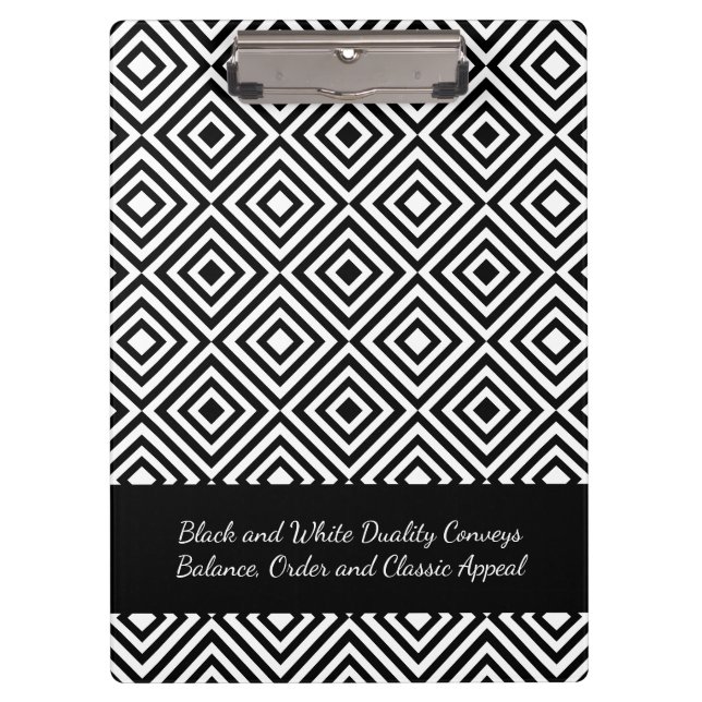 Promotional Script Company Tagline Black & White  Clipboard (Front)