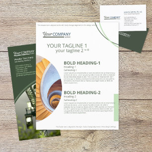 Promotional Sheet, Green, Round Geometric Shapes Flyer