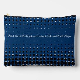 Promotional Tagline Half Tone Blue Black White Accessory Pouch
