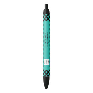 Promotional Turquoise Polka Dot Pattern Black Ink Pen