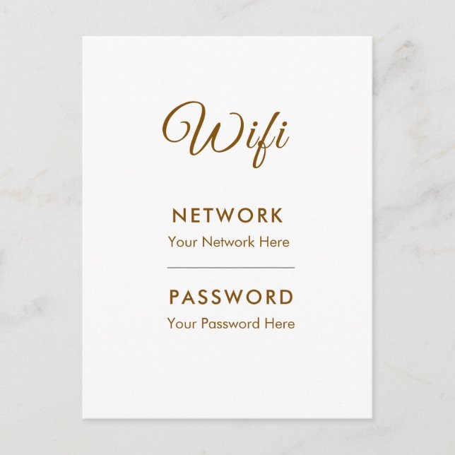 Promotional Wifi Password Network Postcard (Front)