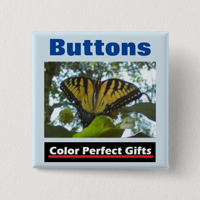 Promotional Yellow Monarch 15 Cm Square Badge (Front)