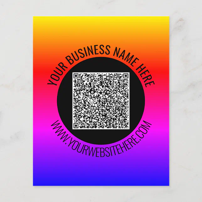 Promotional Your QR Code Flyer Example Custom Text | Zazzle