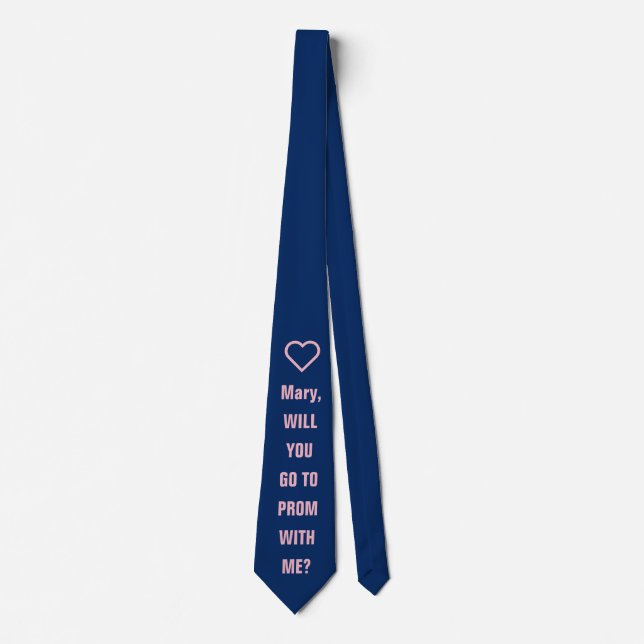 PromPosal Prom Proposal Heart Template Tie (Front)