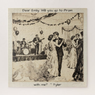 Promposal   Will You go to Prom with Me? Line Art Jigsaw Puzzle