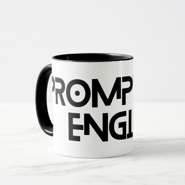 Prompt engineer minimalist quote mug (Front Left)