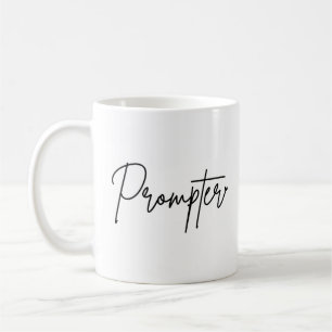 Prompter Typo Black Writing Coffee Mug
